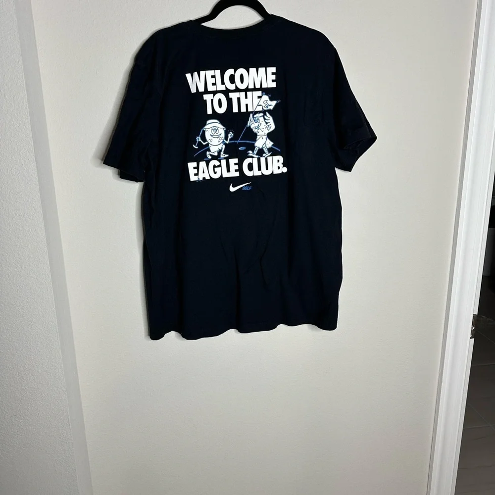 Nike Men's Black Tee with Blue Logo